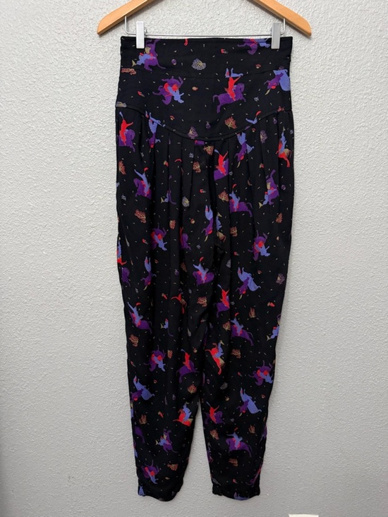 Jan Barboglio Pants - Vtg Rare Barboglio Pleated Equestrian Print Trousers Size 6 Whimsy